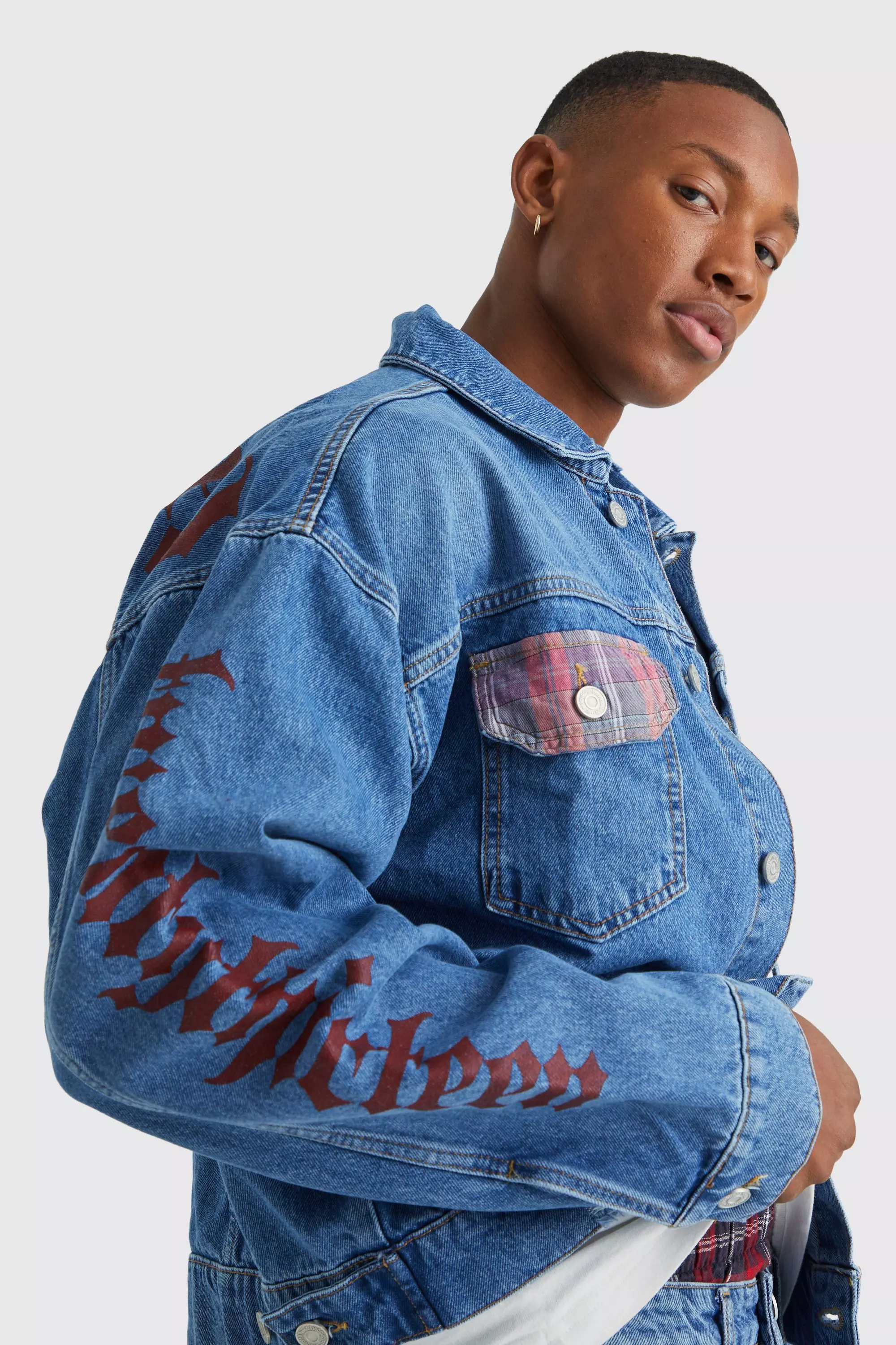 Graphic hotsell denim jacket